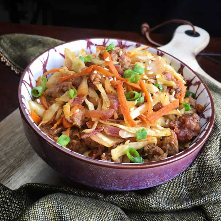 egg roll in a bowl.